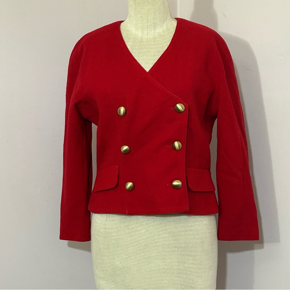 Vintage St. Gillian Petites Red Wool Blazer Sz 10